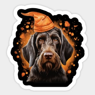 Halloween German Wirehaired Pointer Sticker